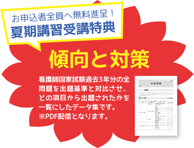 お申込者全員へ無料進呈！夏期講習受講特典『傾向と対策』※PDF配信