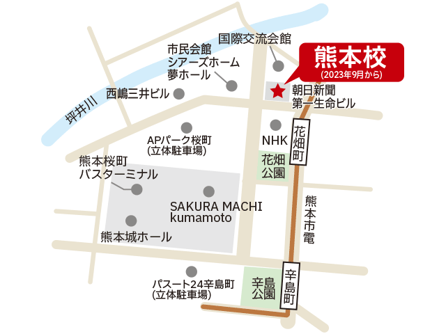 東京アカデミー宮崎教室のマップ画像